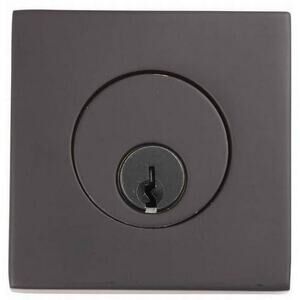 Emtek 8469US19 Square Single Cylinder Deadbolt – Flat Black